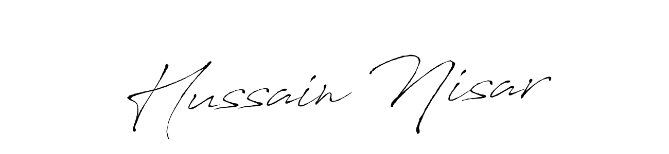 Make a beautiful signature design for name Hussain Nisar. With this signature (Antro_Vectra) style, you can create a handwritten signature for free. Hussain Nisar signature style 6 images and pictures png