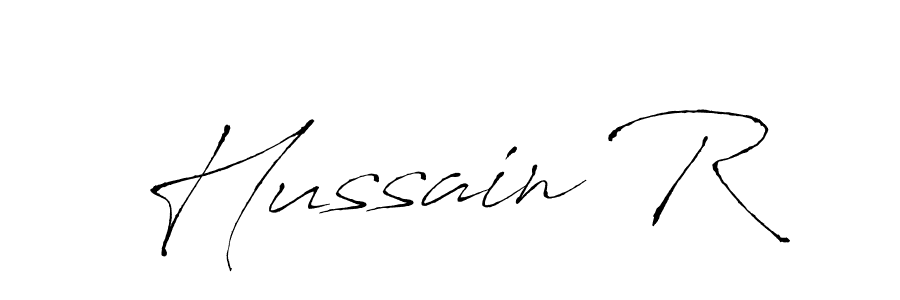 The best way (Antro_Vectra) to make a short signature is to pick only two or three words in your name. The name Hussain R include a total of six letters. For converting this name. Hussain R signature style 6 images and pictures png