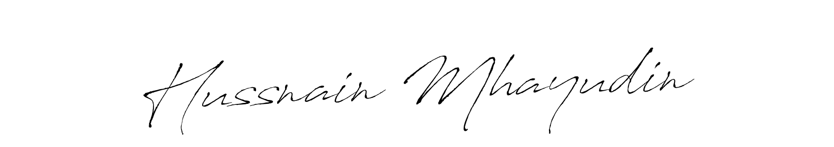 Make a short Hussnain Mhayudin signature style. Manage your documents anywhere anytime using Antro_Vectra. Create and add eSignatures, submit forms, share and send files easily. Hussnain Mhayudin signature style 6 images and pictures png