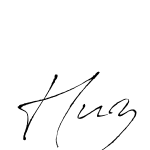 Use a signature maker to create a handwritten signature online. With this signature software, you can design (Antro_Vectra) your own signature for name Huz. Huz signature style 6 images and pictures png