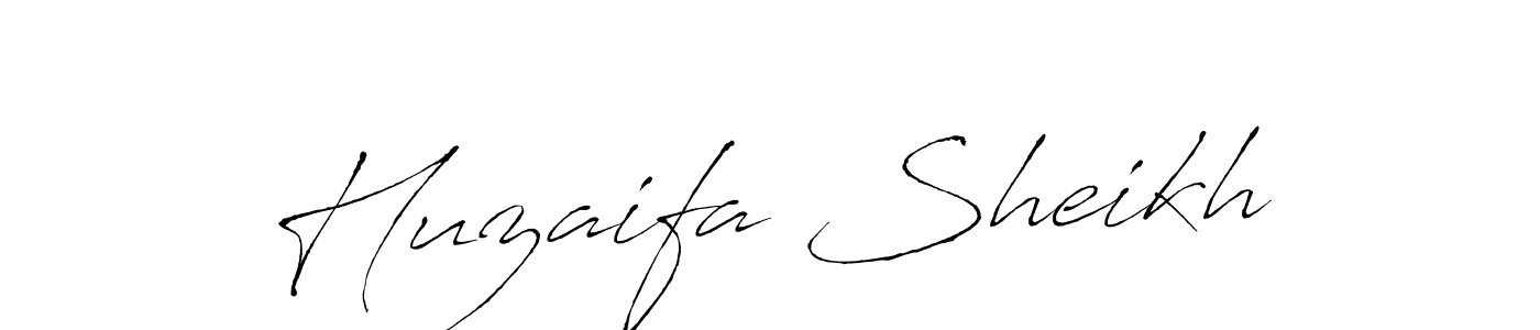 Make a beautiful signature design for name Huzaifa Sheikh. With this signature (Antro_Vectra) style, you can create a handwritten signature for free. Huzaifa Sheikh signature style 6 images and pictures png