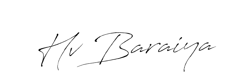 Make a beautiful signature design for name Hv Baraiya. With this signature (Antro_Vectra) style, you can create a handwritten signature for free. Hv Baraiya signature style 6 images and pictures png