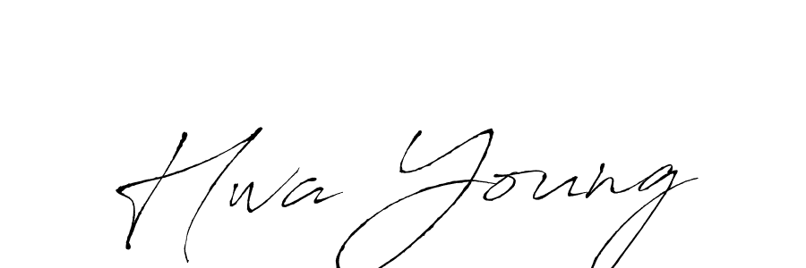 How to make Hwa Young name signature. Use Antro_Vectra style for creating short signs online. This is the latest handwritten sign. Hwa Young signature style 6 images and pictures png