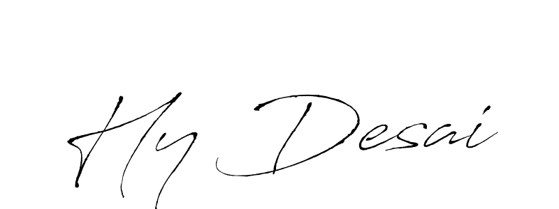 How to make Hy Desai signature? Antro_Vectra is a professional autograph style. Create handwritten signature for Hy Desai name. Hy Desai signature style 6 images and pictures png