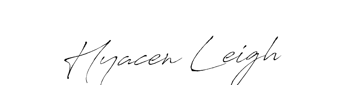 How to make Hyacen Leigh name signature. Use Antro_Vectra style for creating short signs online. This is the latest handwritten sign. Hyacen Leigh signature style 6 images and pictures png