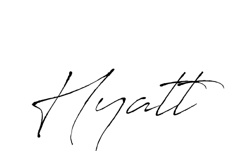 Make a beautiful signature design for name Hyatt. With this signature (Antro_Vectra) style, you can create a handwritten signature for free. Hyatt signature style 6 images and pictures png