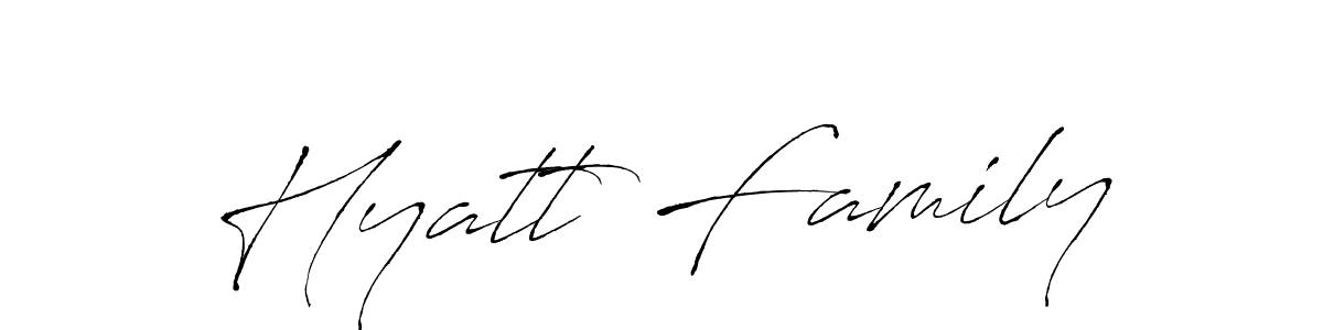Make a beautiful signature design for name Hyatt Family. With this signature (Antro_Vectra) style, you can create a handwritten signature for free. Hyatt Family signature style 6 images and pictures png