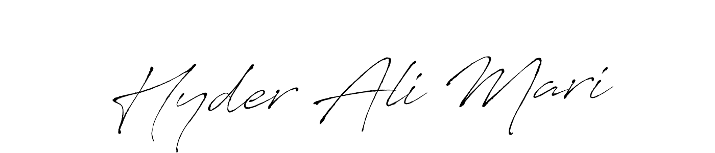 Also we have Hyder Ali Mari name is the best signature style. Create professional handwritten signature collection using Antro_Vectra autograph style. Hyder Ali Mari signature style 6 images and pictures png