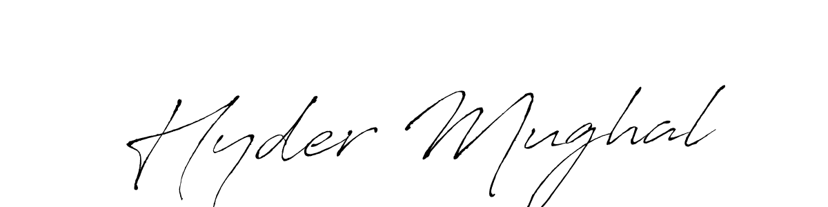 Create a beautiful signature design for name Hyder Mughal. With this signature (Antro_Vectra) fonts, you can make a handwritten signature for free. Hyder Mughal signature style 6 images and pictures png