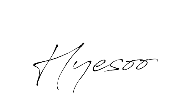 Use a signature maker to create a handwritten signature online. With this signature software, you can design (Antro_Vectra) your own signature for name Hyesoo. Hyesoo signature style 6 images and pictures png