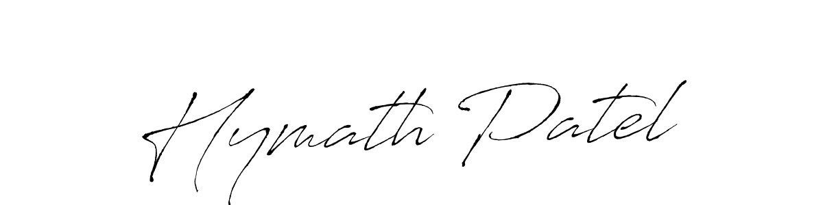 Create a beautiful signature design for name Hymath Patel. With this signature (Antro_Vectra) fonts, you can make a handwritten signature for free. Hymath Patel signature style 6 images and pictures png