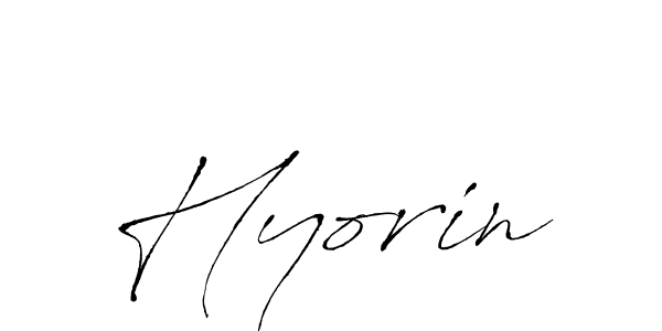 Create a beautiful signature design for name Hyorin. With this signature (Antro_Vectra) fonts, you can make a handwritten signature for free. Hyorin signature style 6 images and pictures png