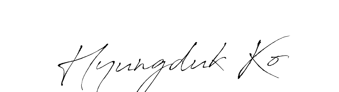 It looks lik you need a new signature style for name Hyungduk Ko. Design unique handwritten (Antro_Vectra) signature with our free signature maker in just a few clicks. Hyungduk Ko signature style 6 images and pictures png