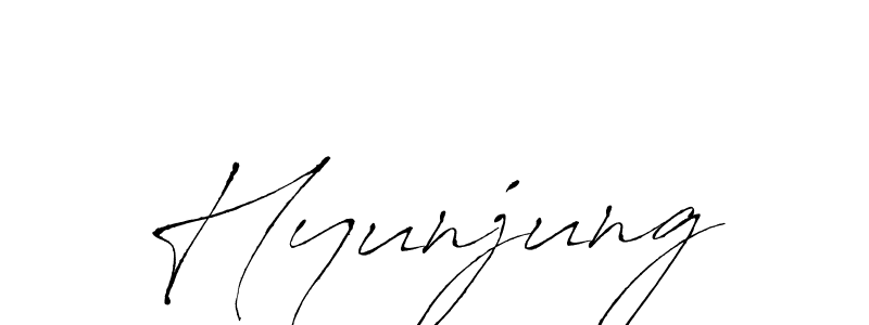 Create a beautiful signature design for name Hyunjung. With this signature (Antro_Vectra) fonts, you can make a handwritten signature for free. Hyunjung signature style 6 images and pictures png