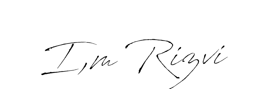 Also we have I,m Rizvi name is the best signature style. Create professional handwritten signature collection using Antro_Vectra autograph style. I,m Rizvi signature style 6 images and pictures png