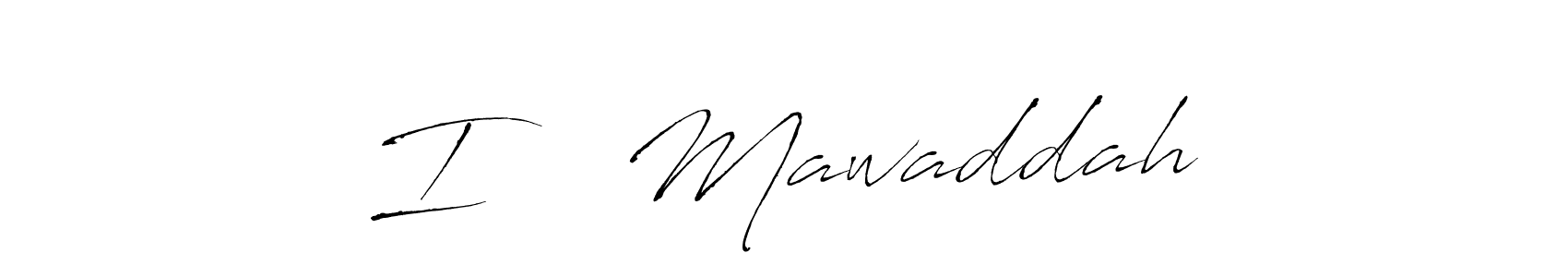 Design your own signature with our free online signature maker. With this signature software, you can create a handwritten (Antro_Vectra) signature for name I ♥️ Mawaddah. I ♥️ Mawaddah signature style 6 images and pictures png