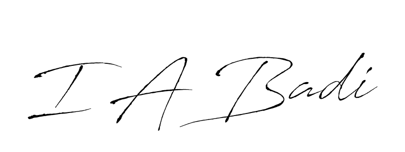 Create a beautiful signature design for name I A Badi. With this signature (Antro_Vectra) fonts, you can make a handwritten signature for free. I A Badi signature style 6 images and pictures png