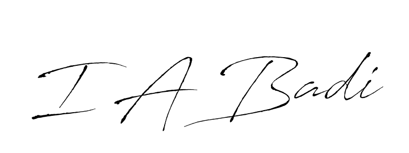 Make a beautiful signature design for name I A Badi. With this signature (Antro_Vectra) style, you can create a handwritten signature for free. I A Badi signature style 6 images and pictures png