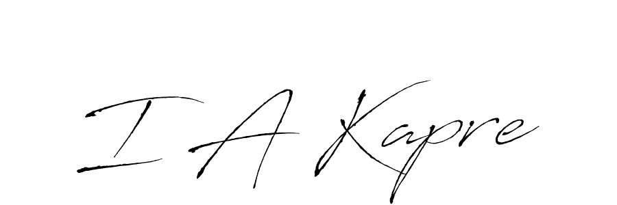 Make a beautiful signature design for name I A Kapre. With this signature (Antro_Vectra) style, you can create a handwritten signature for free. I A Kapre signature style 6 images and pictures png