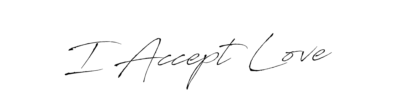 The best way (Antro_Vectra) to make a short signature is to pick only two or three words in your name. The name I Accept Love include a total of six letters. For converting this name. I Accept Love signature style 6 images and pictures png