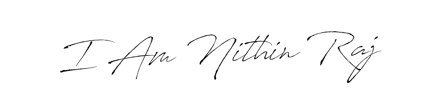How to make I Am Nithin Raj name signature. Use Antro_Vectra style for creating short signs online. This is the latest handwritten sign. I Am Nithin Raj signature style 6 images and pictures png
