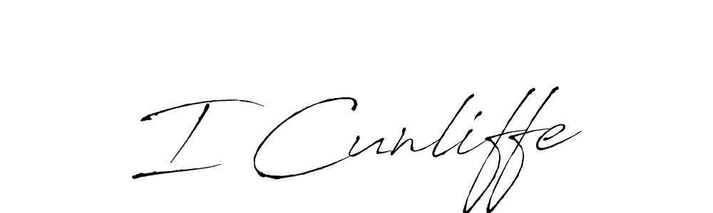 Use a signature maker to create a handwritten signature online. With this signature software, you can design (Antro_Vectra) your own signature for name I Cunliffe. I Cunliffe signature style 6 images and pictures png