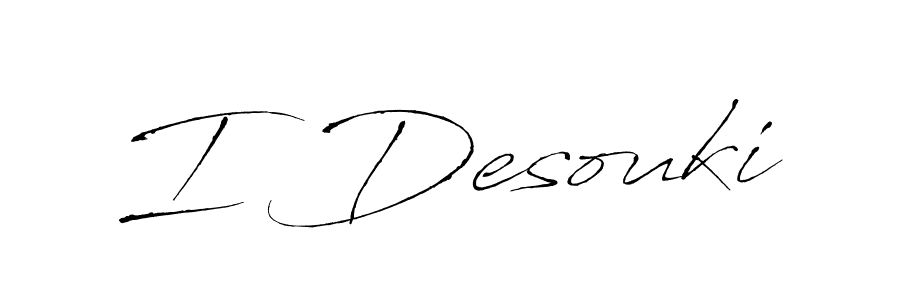 It looks lik you need a new signature style for name I Desouki. Design unique handwritten (Antro_Vectra) signature with our free signature maker in just a few clicks. I Desouki signature style 6 images and pictures png