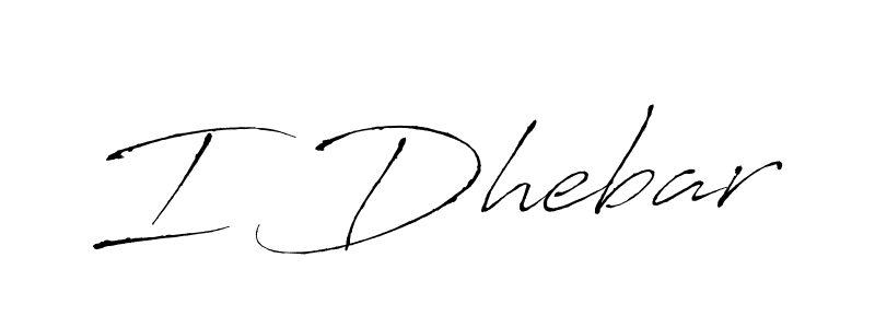 Design your own signature with our free online signature maker. With this signature software, you can create a handwritten (Antro_Vectra) signature for name I Dhebar. I Dhebar signature style 6 images and pictures png