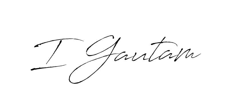 Create a beautiful signature design for name I Gautam. With this signature (Antro_Vectra) fonts, you can make a handwritten signature for free. I Gautam signature style 6 images and pictures png