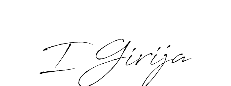 if you are searching for the best signature style for your name I Girija. so please give up your signature search. here we have designed multiple signature styles  using Antro_Vectra. I Girija signature style 6 images and pictures png