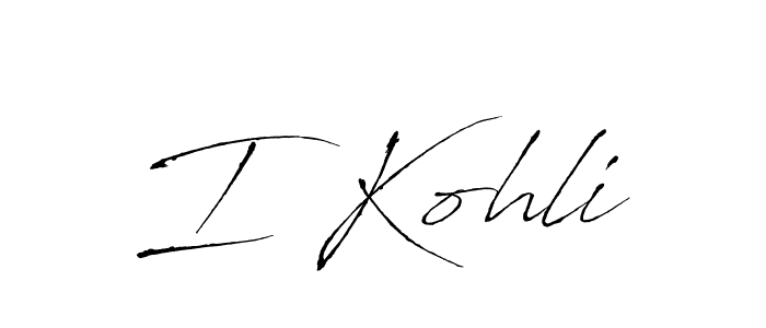 Use a signature maker to create a handwritten signature online. With this signature software, you can design (Antro_Vectra) your own signature for name I Kohli. I Kohli signature style 6 images and pictures png