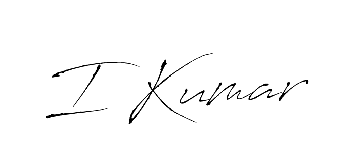 How to make I Kumar signature? Antro_Vectra is a professional autograph style. Create handwritten signature for I Kumar name. I Kumar signature style 6 images and pictures png