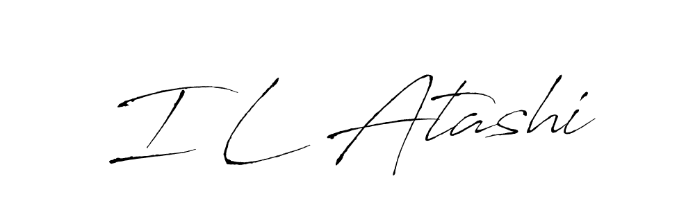 The best way (Antro_Vectra) to make a short signature is to pick only two or three words in your name. The name I L Atashi include a total of six letters. For converting this name. I L Atashi signature style 6 images and pictures png