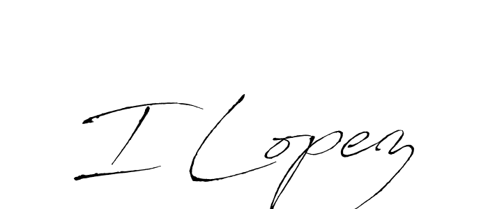 How to make I Lopez signature? Antro_Vectra is a professional autograph style. Create handwritten signature for I Lopez name. I Lopez signature style 6 images and pictures png