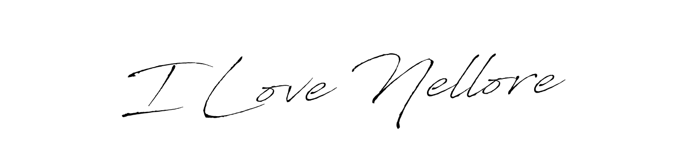 Use a signature maker to create a handwritten signature online. With this signature software, you can design (Antro_Vectra) your own signature for name I Love Nellore. I Love Nellore signature style 6 images and pictures png