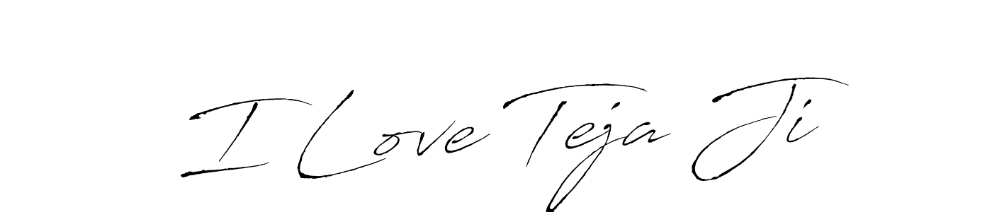 The best way (Antro_Vectra) to make a short signature is to pick only two or three words in your name. The name I Love Teja Ji include a total of six letters. For converting this name. I Love Teja Ji signature style 6 images and pictures png