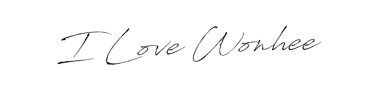 I Love Wonhee stylish signature style. Best Handwritten Sign (Antro_Vectra) for my name. Handwritten Signature Collection Ideas for my name I Love Wonhee. I Love Wonhee signature style 6 images and pictures png