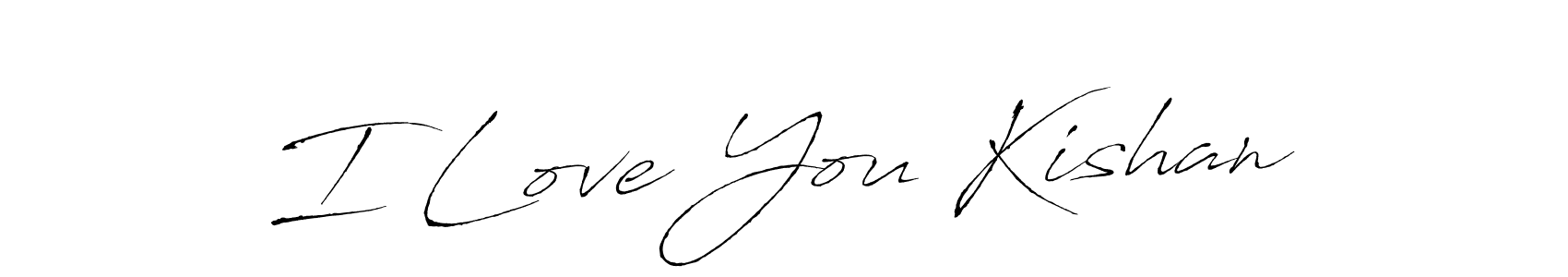 How to make I Love You Kishan name signature. Use Antro_Vectra style for creating short signs online. This is the latest handwritten sign. I Love You Kishan signature style 6 images and pictures png