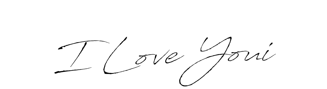 The best way (Antro_Vectra) to make a short signature is to pick only two or three words in your name. The name I Love Youi include a total of six letters. For converting this name. I Love Youi signature style 6 images and pictures png