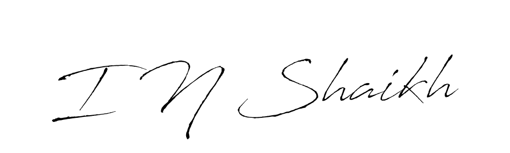 if you are searching for the best signature style for your name I N Shaikh. so please give up your signature search. here we have designed multiple signature styles  using Antro_Vectra. I N Shaikh signature style 6 images and pictures png