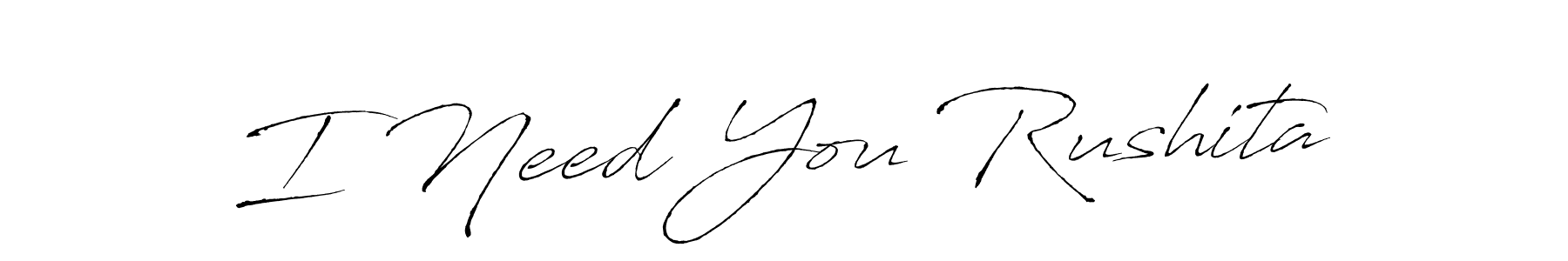 This is the best signature style for the I Need You Rushita name. Also you like these signature font (Antro_Vectra). Mix name signature. I Need You Rushita signature style 6 images and pictures png