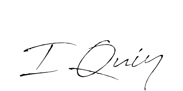 The best way (Antro_Vectra) to make a short signature is to pick only two or three words in your name. The name I Quiy include a total of six letters. For converting this name. I Quiy signature style 6 images and pictures png