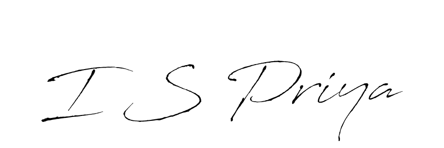 Design your own signature with our free online signature maker. With this signature software, you can create a handwritten (Antro_Vectra) signature for name I S Priya. I S Priya signature style 6 images and pictures png