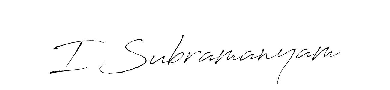 Similarly Antro_Vectra is the best handwritten signature design. Signature creator online .You can use it as an online autograph creator for name I Subramanyam. I Subramanyam signature style 6 images and pictures png