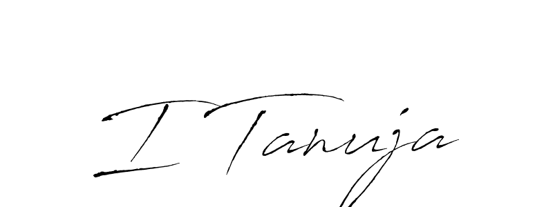 How to make I Tanuja signature? Antro_Vectra is a professional autograph style. Create handwritten signature for I Tanuja name. I Tanuja signature style 6 images and pictures png