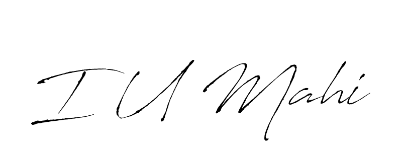 The best way (Antro_Vectra) to make a short signature is to pick only two or three words in your name. The name I U Mahi include a total of six letters. For converting this name. I U Mahi signature style 6 images and pictures png