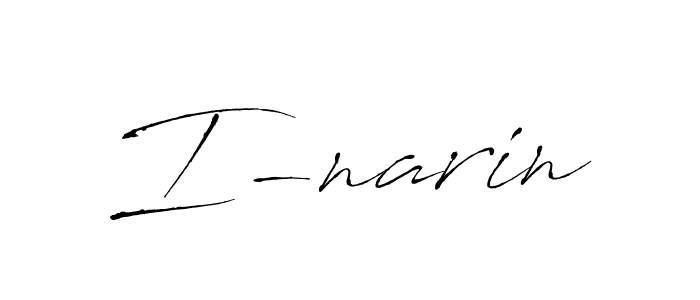 How to make I-narin name signature. Use Antro_Vectra style for creating short signs online. This is the latest handwritten sign. I-narin signature style 6 images and pictures png