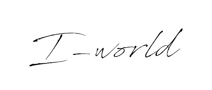 The best way (Antro_Vectra) to make a short signature is to pick only two or three words in your name. The name I-world include a total of six letters. For converting this name. I-world signature style 6 images and pictures png