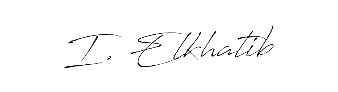 This is the best signature style for the I. Elkhatib name. Also you like these signature font (Antro_Vectra). Mix name signature. I. Elkhatib signature style 6 images and pictures png