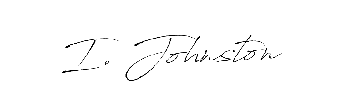 How to make I. Johnston name signature. Use Antro_Vectra style for creating short signs online. This is the latest handwritten sign. I. Johnston signature style 6 images and pictures png